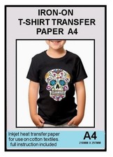Iron on t shirt transfer paper for dark  fabric 10 sheets  inkjet paper