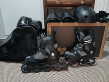 Inline Skates K2 F.I.T. 80 PRO Gr. 42 Schwarz mit  Schützer, Helm und Tasche