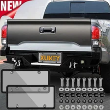 2X Unbreakable License Plate Covers+Frames Auto Tag Shield Protector Front Rear