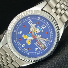 OROLOGIO VINTAGE RICONDIZIONATO SEIKO AUTOMATICO 6309A JAPAN UOMO QUADRANTE BLU a443088-1