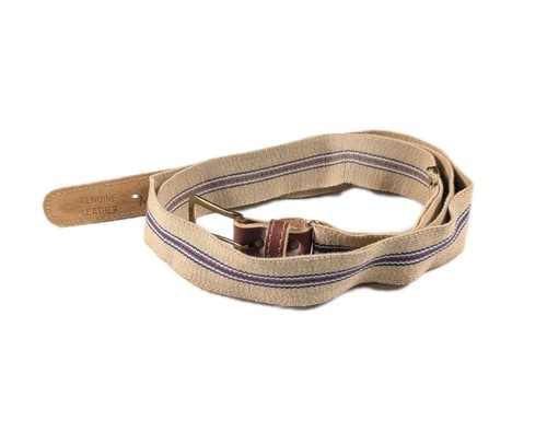 Vintage Retro 70s/80s Striped Twill Stretch Belt Adjustable 