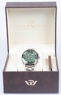 Philip Watch Chronograph Green Dial   Swiss Made   Neu & Ungetragen   Edelstahl