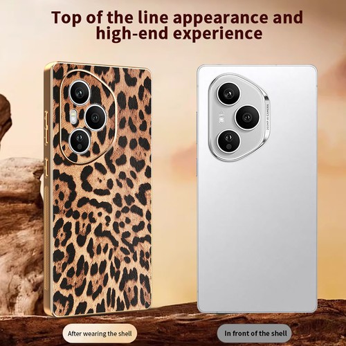 For Honor 400 Pro, Luxury Fashion Soft Electroplated Leopard Print Case Cover - 第 2/7 張圖片