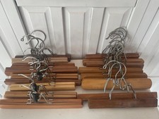 Lot of 17 Vintage wooden pants hangers