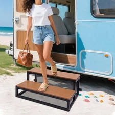 2 Steps Stairs With Handrail Multi Function Garage Stepping Stair Indoor/Outdoor