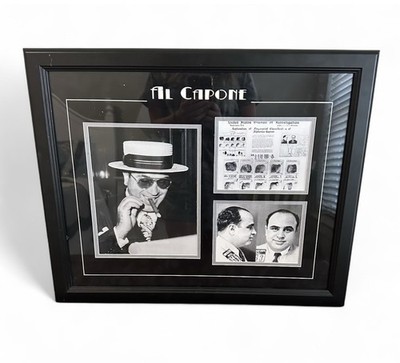 Al Capone Framed Photo Collage Mugshot FBI Sheet Mounted Memories Fanatics 23x19