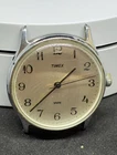 Vintage TIMEX 33.5mm Silver Tone A9 Men's Wind Up Watch-Working (LOT2713)