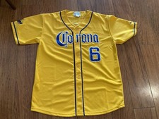 Calhoun Corona #6 Baseball Jersey Yellow Gold 00s Vintage Beer