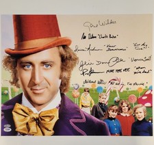 Gene Wilder & Willy Wonka Kids x6 Cast signed 16x20 Photo + Quotes PSA/DNA COA