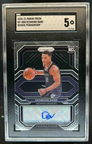 2020-21 Prizm Desmond Bane Rookie Penmanship RC Auto #RP-DBN Grizzlies SGC 5