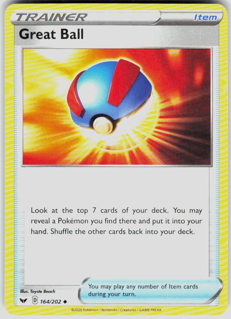 Great Ball 164/202 SWSH01: Sword & Shield Base Set Pokemon