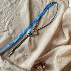 VINTAGE NICKEL SILVER TONED Bolo Tie Turquoise Coral Eagle — photo 8