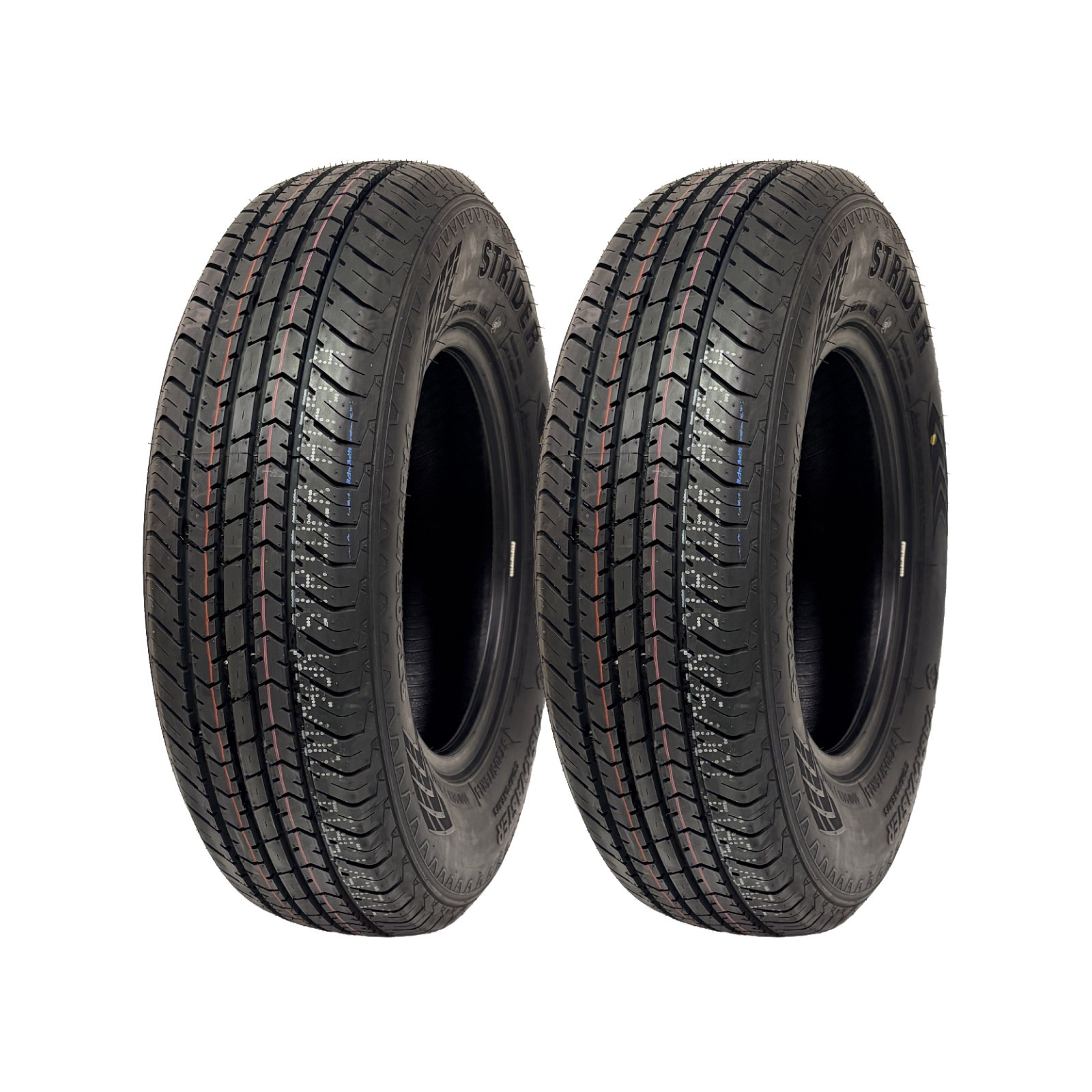 Set of 2 Taskmaster Strider ST205/75R14 100N 6Ply Radial Trailer Tires 205 75 14