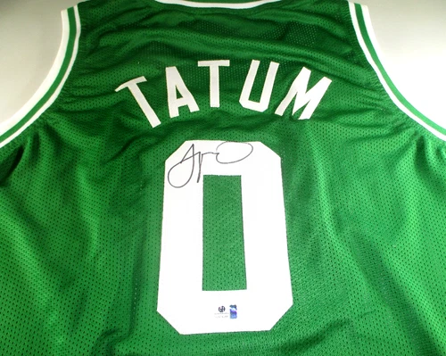 Jayson Tatum / Autographed Boston Celtics Green Custom Basketball Jersey / COA