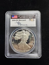 1988-S American Silver Eagle PCGS PR 69 DCAM John M Mercanti Hand Signed