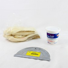 Master Plumber Putty Kit w/ Half Moon Spreader  Rubber Gloves Used