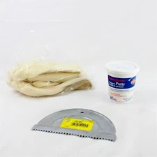 Master Plumber Putty Kit w/ Half Moon Spreader & Rubber Gloves Used