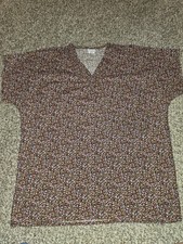 S.C.R.U.B.S. Womens One Pocket Medical Scrub Top Floral Print Small