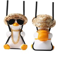 Cool Swinging Duck Car Hanging Ornament Cute Car Decor Rear View Mirror Duck-mj