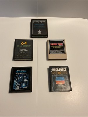 Lot Of 5 Vintage Atari 2600&ColescoVision Game-Asteroids,Donkey Kong,MegaForce