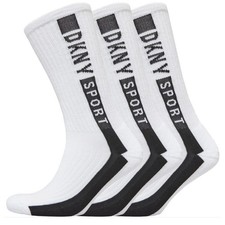 Image of DKNY Mens Three Pack Socks White Size 7-11