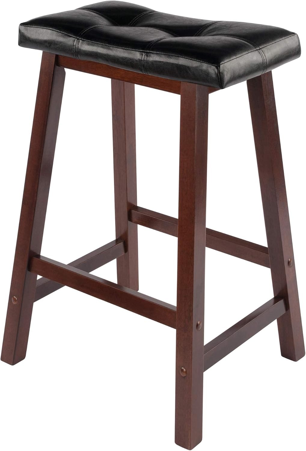Winsome Mona Stool, 24", Antique Walnut 24", Walnut/Black