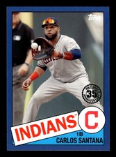 2020 Topps Series 2 1985 35th Anniversary Blue Parallel Carlos Santana #85TB-15