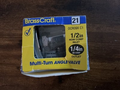 BRASSCRAFT  1/2 in. - INLET- 1/4 in. OUTLET COMPRESSION ANGLE VALVE  #OCR09X C1