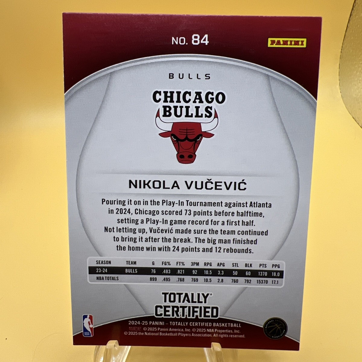 2024-25 Panini Totally Certified - Nikola Vucevic #84 Mirror Bulls