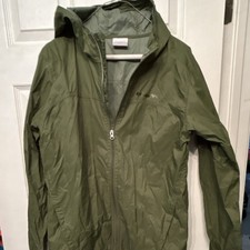 Columbia Green Hooded Lightweight Windbreaker Rain Jacket Youth XL