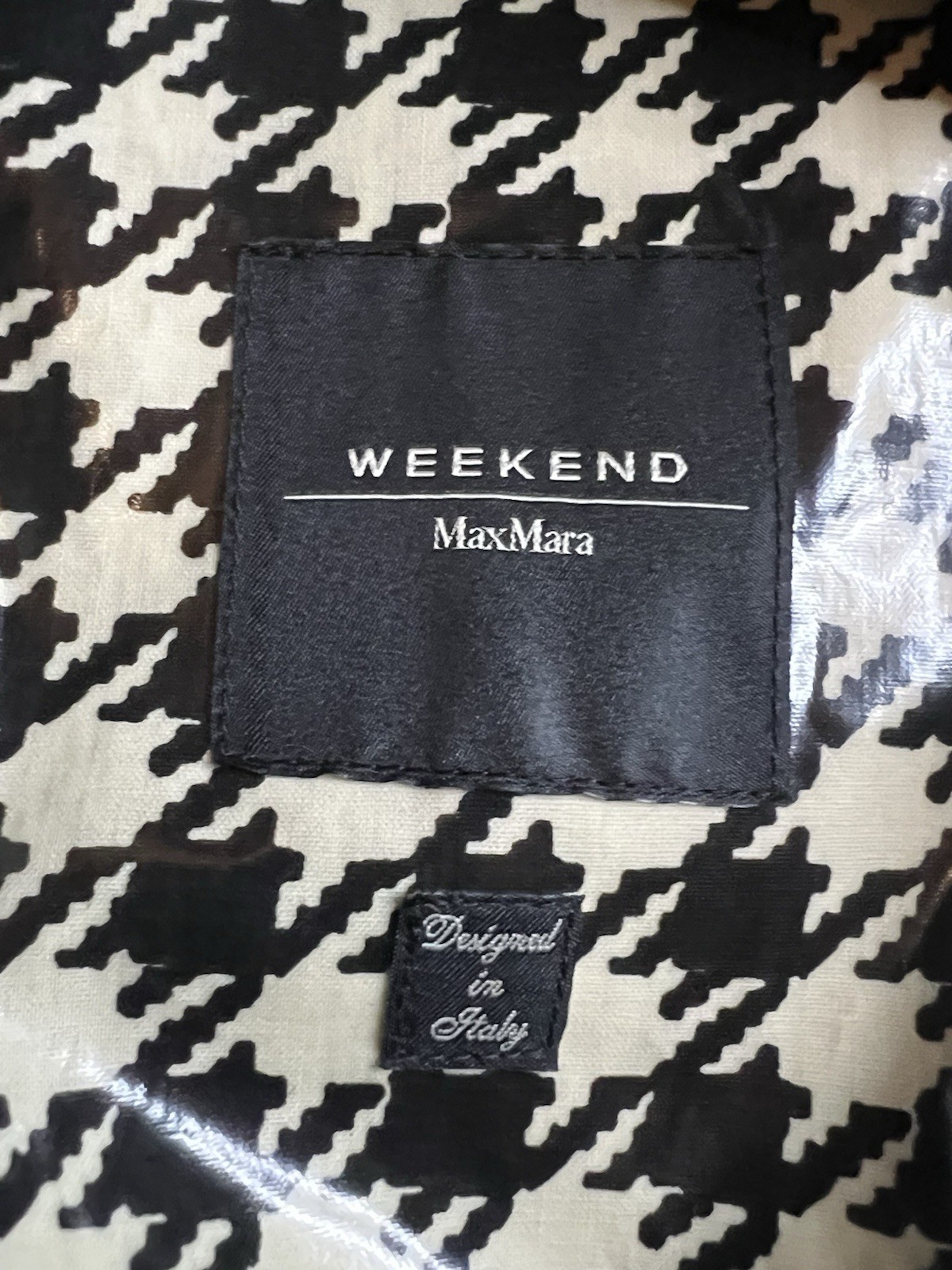 Max Mara Weekend Button Closure Houndstooth Rainc… - image 11