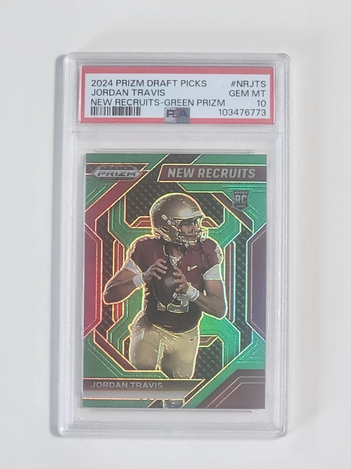 Jordan Travis Panini Prizm Draft Picks New Recruits #NRJTS Green Prizm