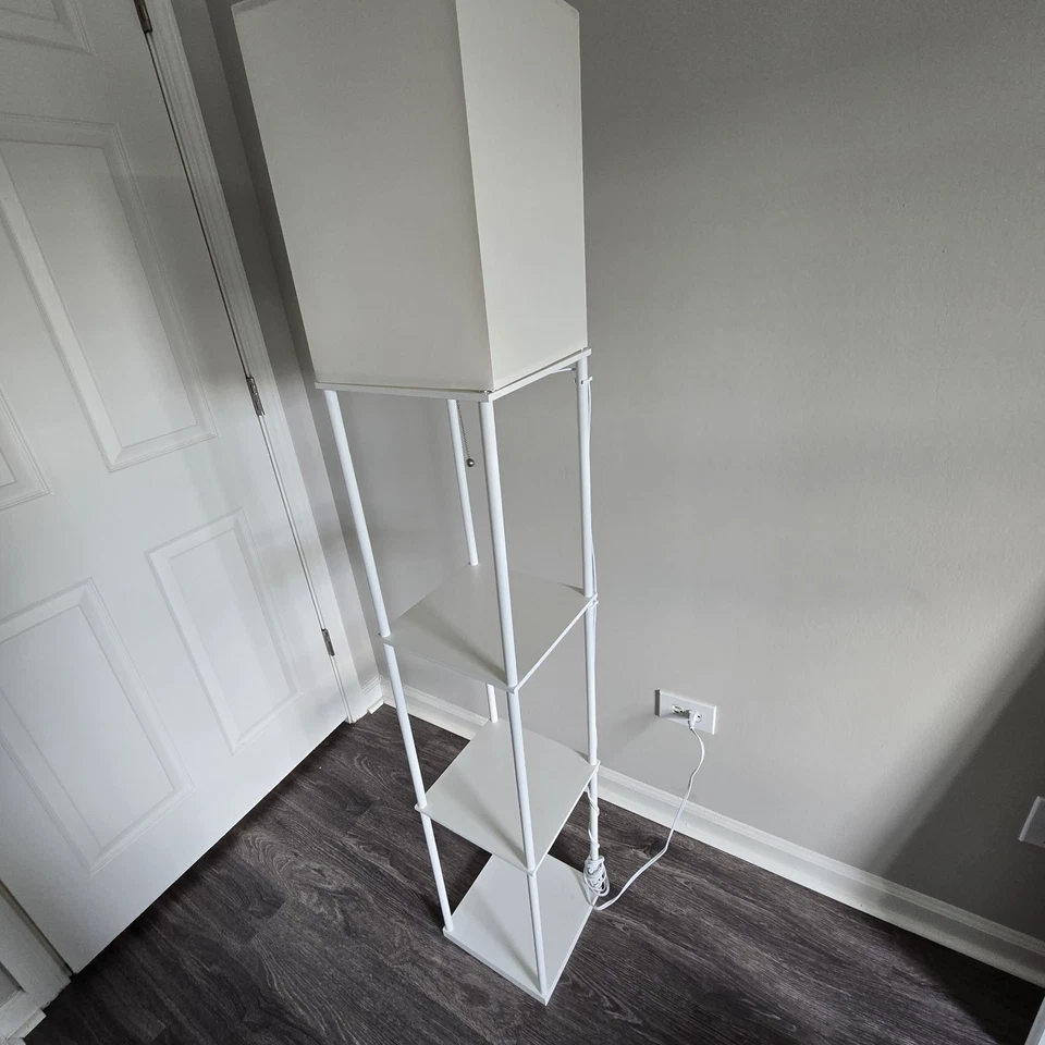 Lámparas de pie japonesas modernas con estantería y modos de luz natural/fría/cálida Foto 2 de 4