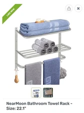 3-Tier Towel Racks for Bathroom with Towel Bars， Towel Shelves 22.1 Inches