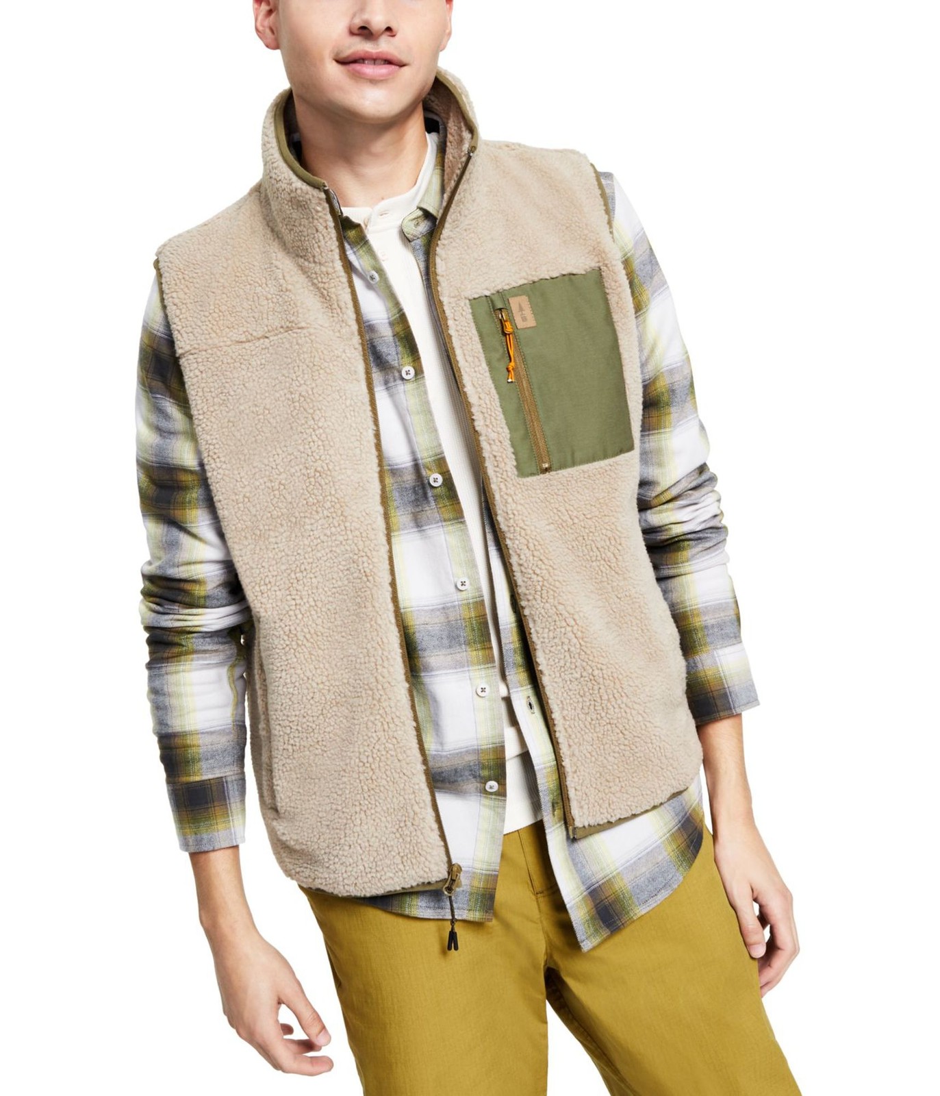 BASS OUTDOOR Mens Faux Sherpa Fleece Vest