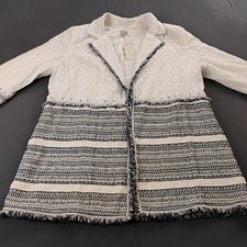 Chicos Embroidered Jacket Women Size 3 U.S 16/18 Multicolor 3/4 Sleeves NWT 159