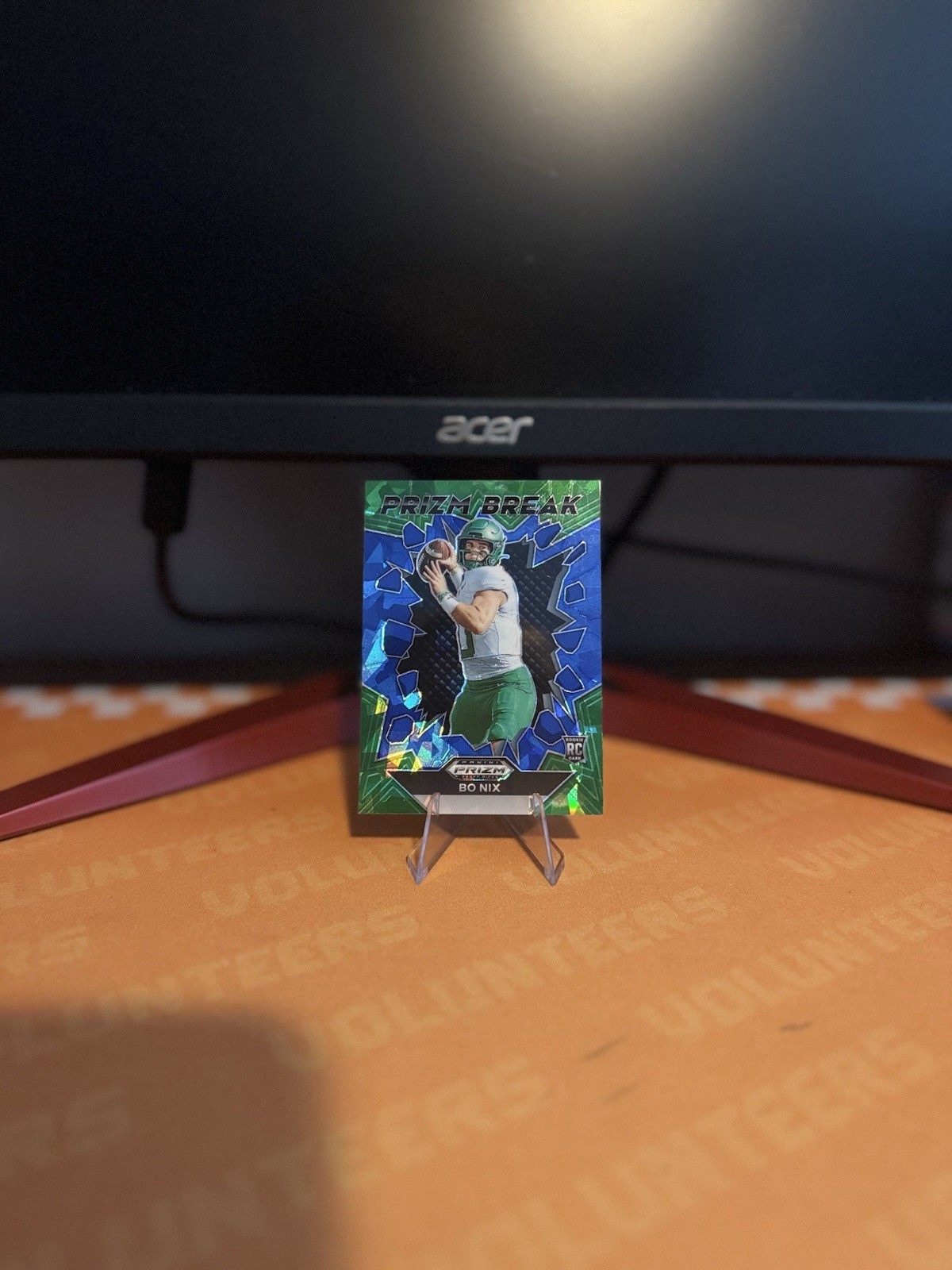 2024 Panini Prizm Draft Picks Bo Nix #105 Prizm Break Cracked Blue Ice RC /99