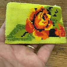 Flower Beaded Coin Purse Wallet New Zipper Ladies Coin Cash Money Collector GIFT