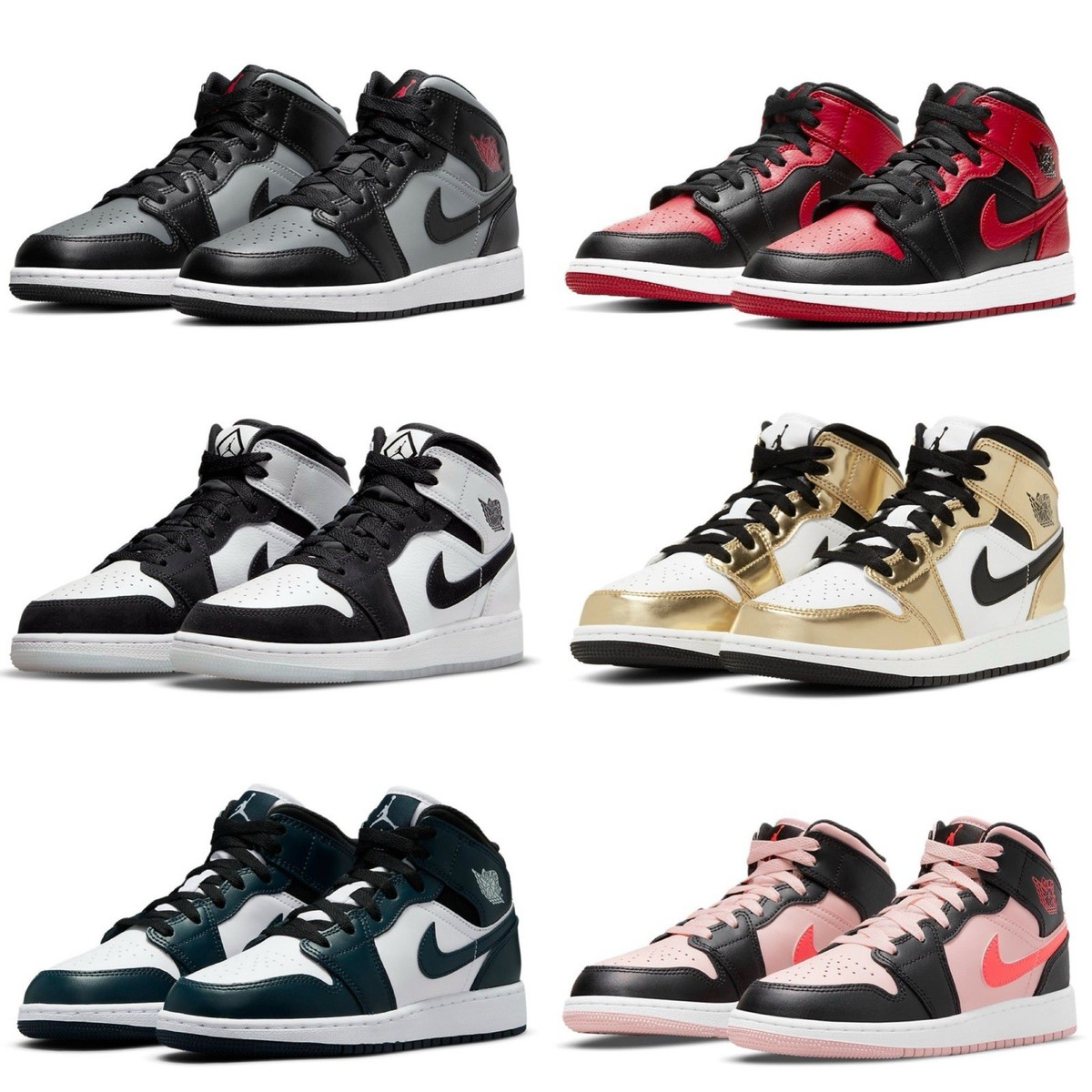 Nike Air Jordan 1 Mid /Mid SE Sneakers Youth kids Size GS 3.5Y-7Y
