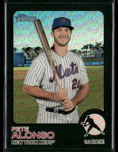 2022 Topps Heritage #54 Pete Alonso Chrome Black Border Refractor #/73