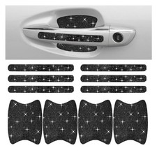 10PCS Bling Car Door Handle Anti-Scratch Sticker, Universal Car Doors Black