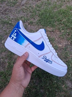 Nike Air Force 1 Low Top Men s White/Blue Colorblock Custom , SIZE 12 MEN