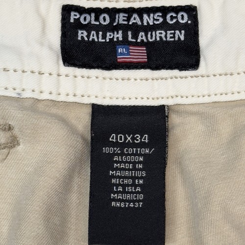 Polo Jeans Ralph Lauren Mens Khaki Cargo Pants Authentic Military Trouser 40X34 - Picture 6 of 12