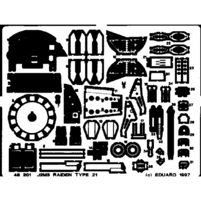 MW22 EDUARD 48201 J2M3 RAIDEN TYPE 21 1/48 PE SET for HASEGAWA