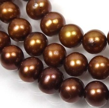 A 7x6mm Bronze Genuine Freshwater Pearl Potato Beads 16"