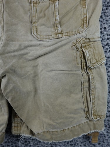 Vintage Y2K Abercrombie Cargo Shorts 32 Khaki Pockets Pockets Adjustable Waist - Picture 13 of 18