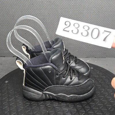 Jordan 12 Retro The Master Shoes Toddler Sz 6 Black Gray Sneakers Trainers