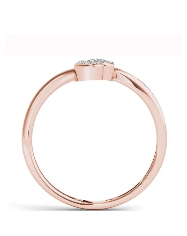 10k Rose Gold Heart Ring Any Size - Image 3 of 4