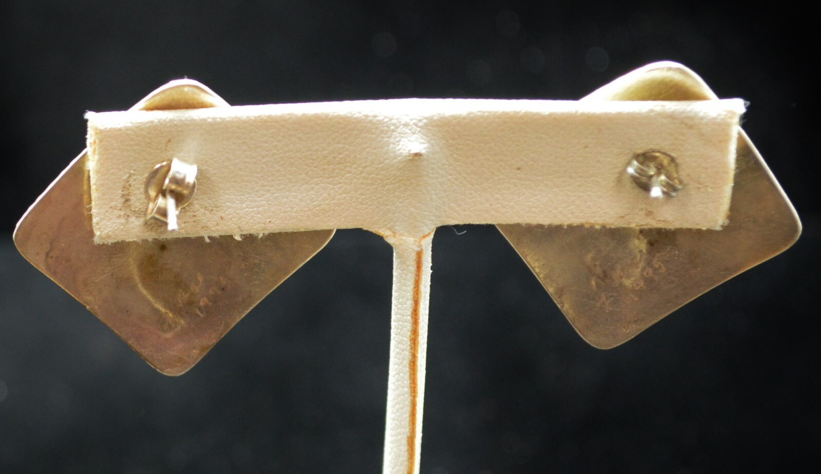 Sterling Silver Large Diamond Shape Detailed Stud… - image 3