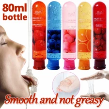 Edible Fruit Flavor Lubricant Gel Oral Sex Lube Sexual Mild Massage Oil Adult